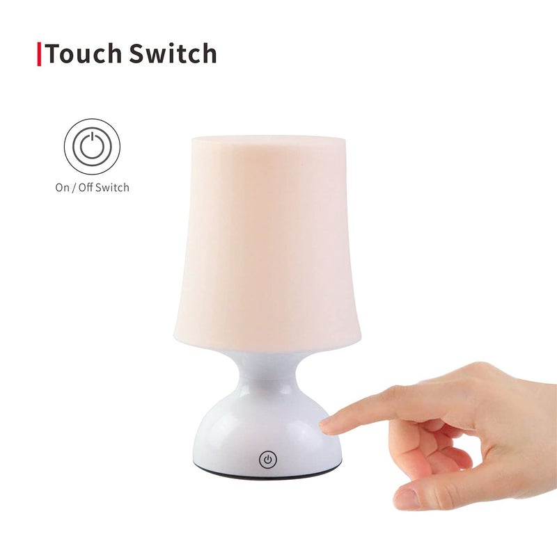 RiverLux LED Night Light, Scandinavian Design, Battery Powered, 100% Safe, Pink Table Decor, Small Pink & White Lamp - Image 3